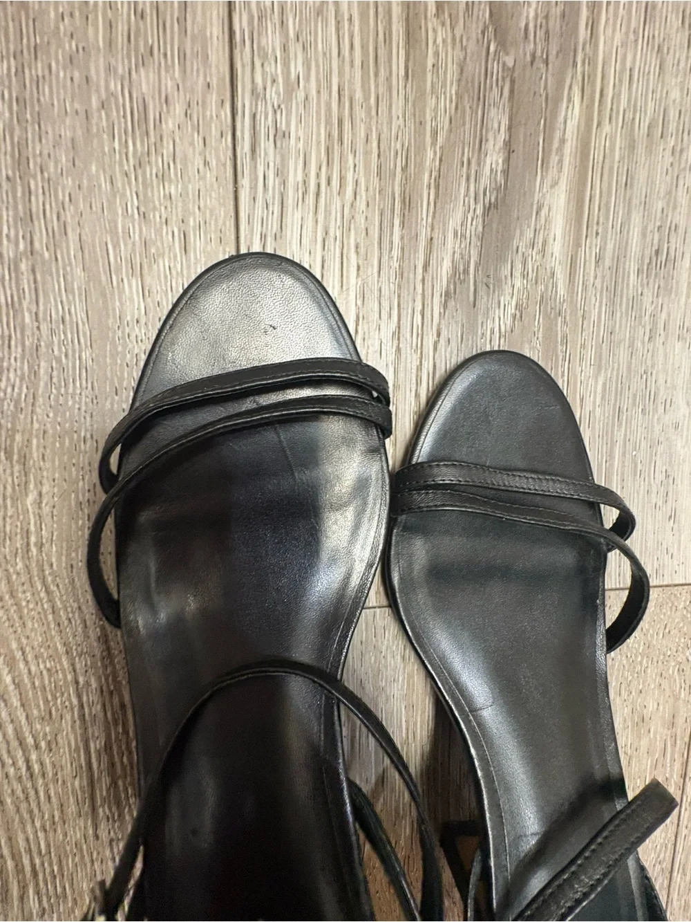 Paolo Black Minimal Strappy Slingback Heels